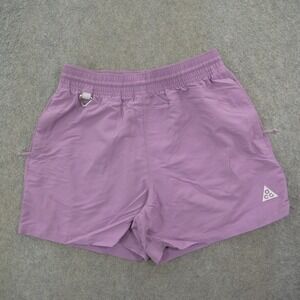 Nike ACG Shorts Womens Small Purple Trail Elastic Waist Hiking Outdoors Logo